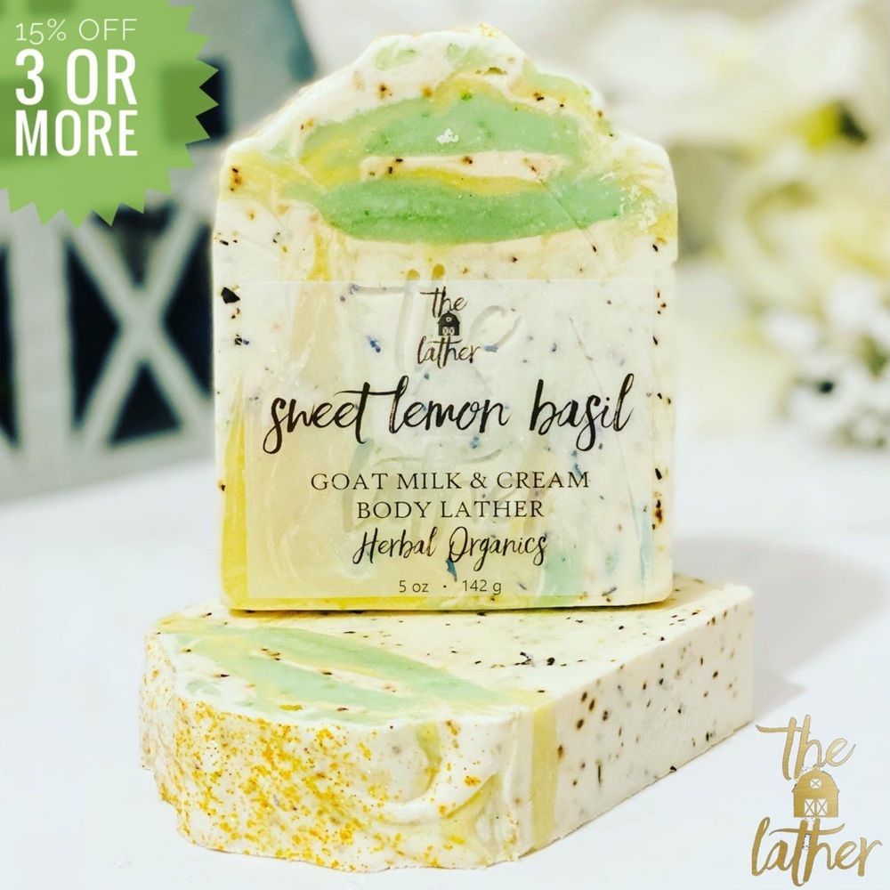 Sweet Lemon Basil Cream Goat Milk Essential Lather